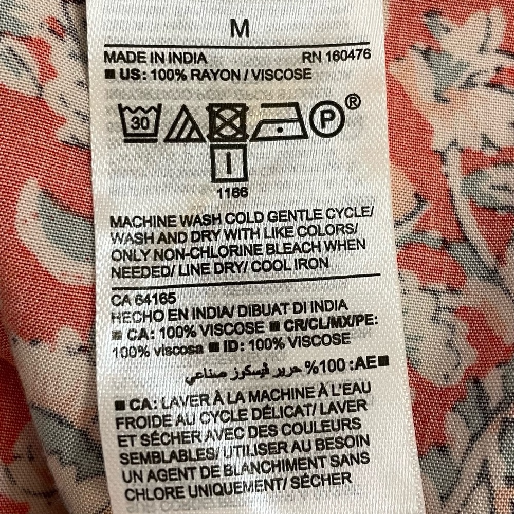 Old Navy Floral Paisley Smocked Midi Dress M Red White Blue Spaghetti Strap NWT - Picture 12 of 13
